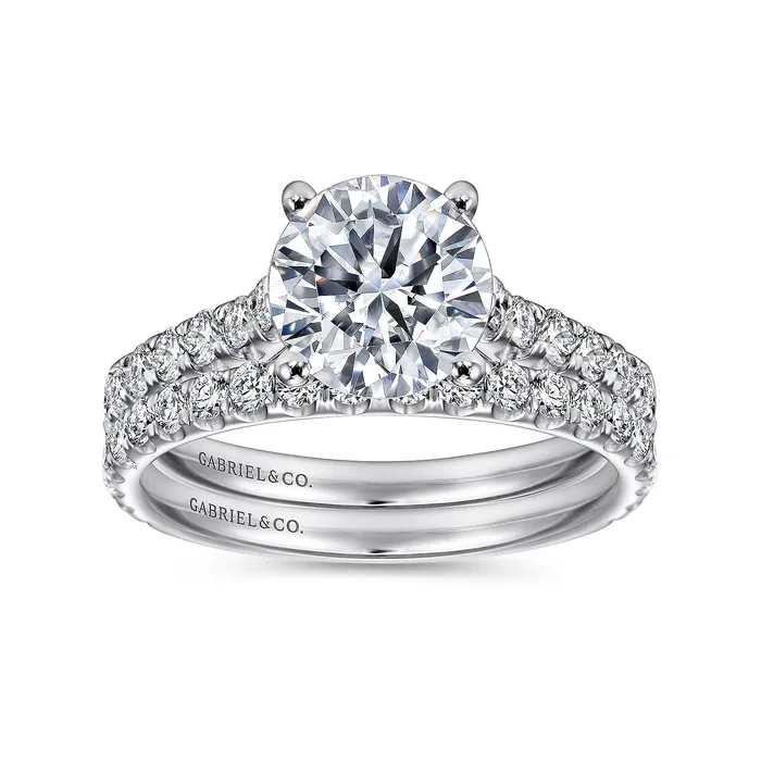 GABRIEL CO Rings Gabriel 14K White Gold 060ctw 4 Prong Style Diamond SemiMount Engagement Ring GABRIEL CO Rings Gabriel 14K White Gold 060ctw 4 Prong Style Diamond SemiMount Engagement Ring