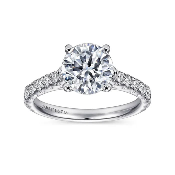GABRIEL CO Rings Gabriel 14K White Gold 060ctw 4 Prong Style Diamond SemiMount Engagement Ring GABRIEL CO Rings Gabriel 14K White Gold 060ctw 4 Prong Style Diamond SemiMount Engagement Ring