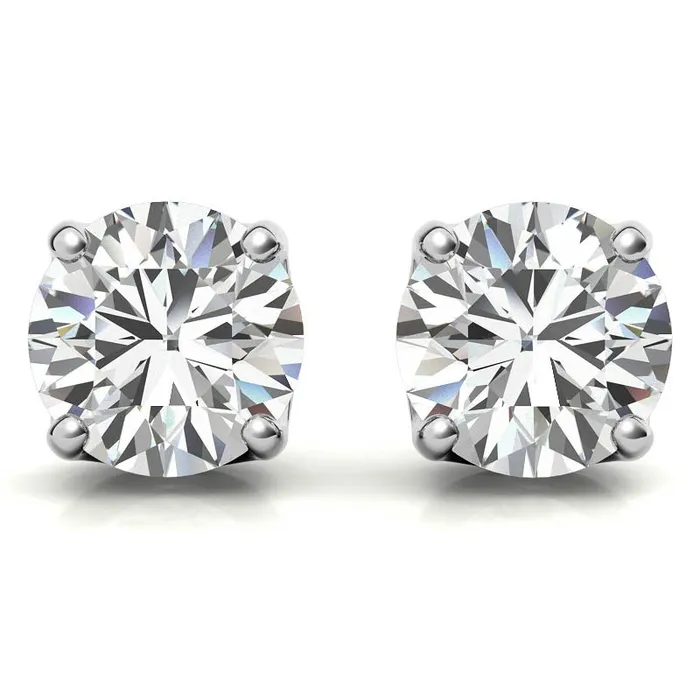 GEMS ONE CORPRATION 14K White Gold 05ctw Diamond Stud Earrings in Four Prong Basket Settings Earrings GEMS ONE CORPRATION 14K White Gold 05ctw Diamond Stud Earrings in Four Prong Basket Settings Earrings