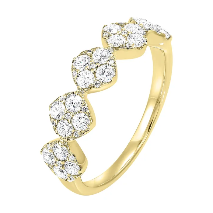 GEMS ONE CORPRATION 14K Yellow Gold 075ctw Geometric Diamond Fashion Ring Rings GEMS ONE CORPRATION 14K Yellow Gold 075ctw Geometric Diamond Fashion Ring Rings