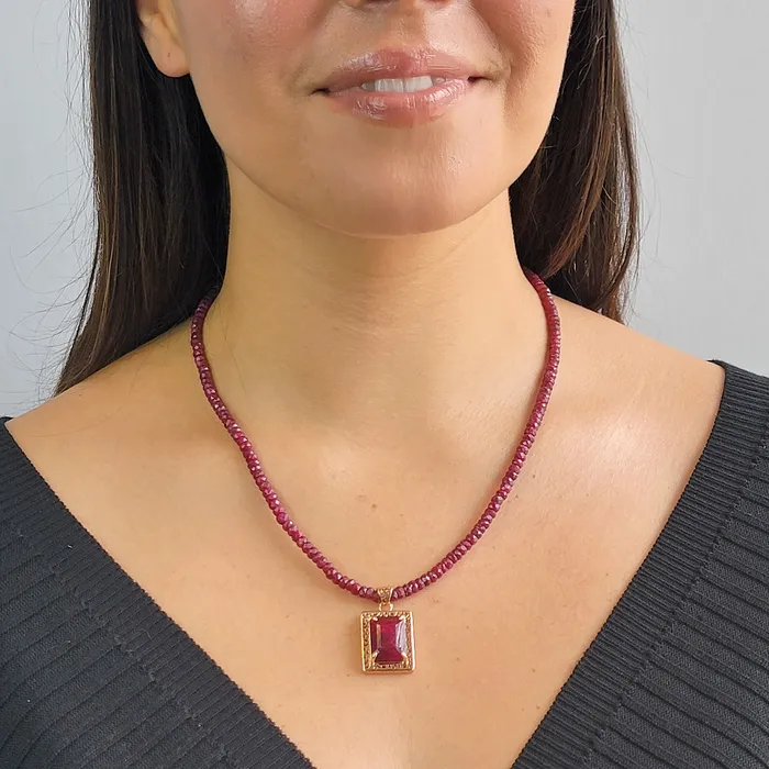 Genuine Ruby Classy Necklace Uniquelan Jewelry Necklaces