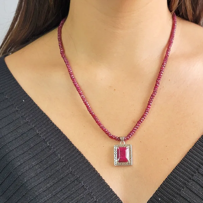 Genuine Ruby Classy Necklace Uniquelan Jewelry Necklaces