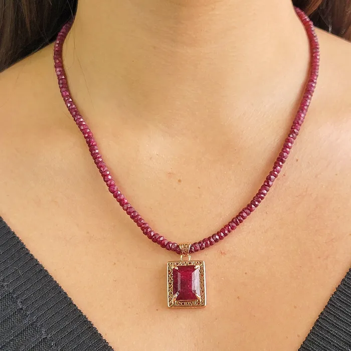 Genuine Ruby Classy Necklace Uniquelan Jewelry Necklaces