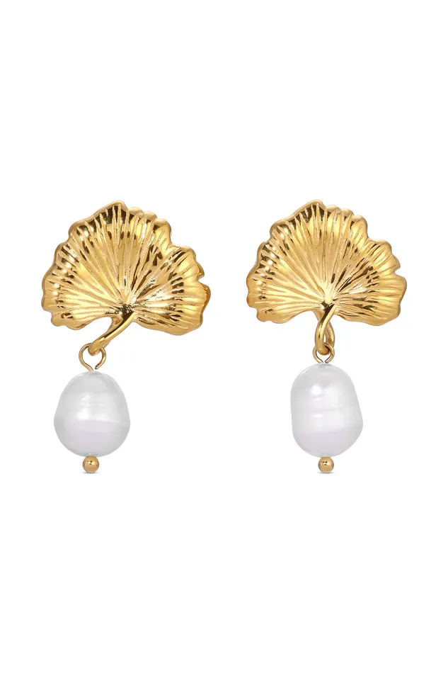 Ginkgo Drop Earrings Eye Candy LA Earrings