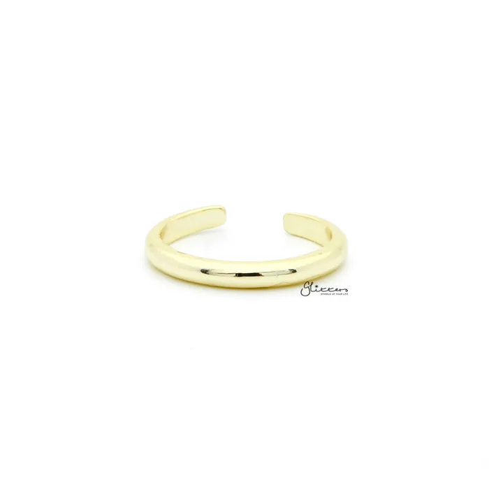 Glitters Rings 2mm Plain Band Toe Ring Gold