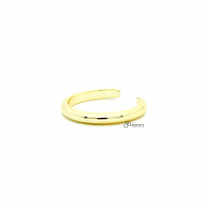 Glitters Rings 2mm Plain Band Toe Ring Gold