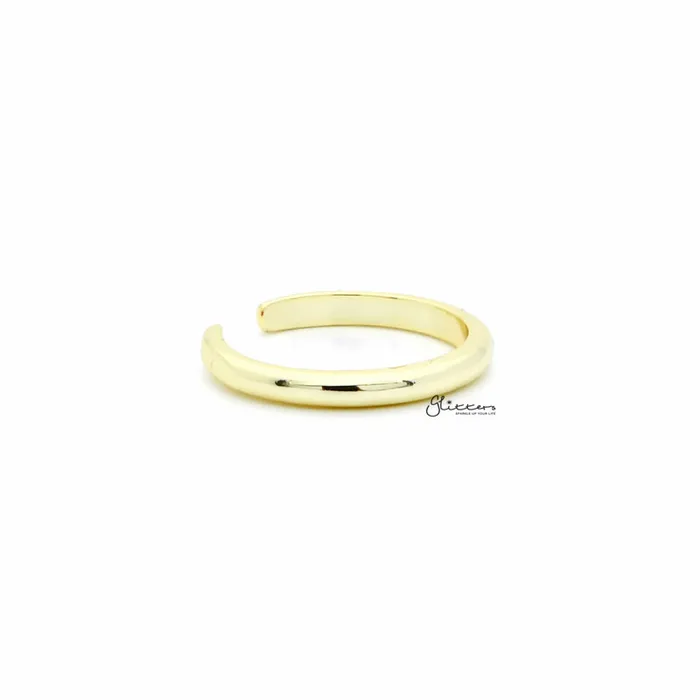 Glitters Rings 2mm Plain Band Toe Ring Gold