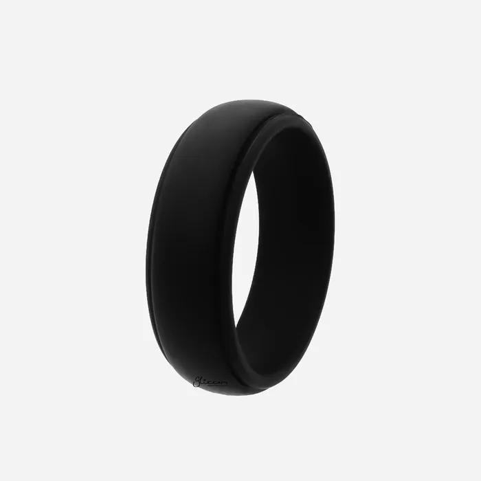 Glitters Rings Silicone Step Edge Ring Black