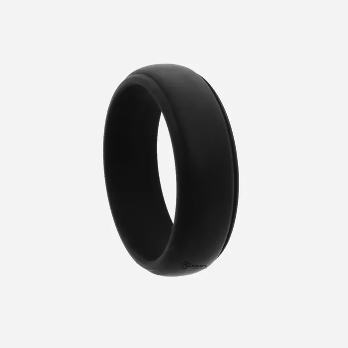 Glitters Rings Silicone Step Edge Ring Black