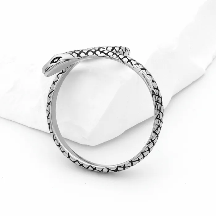 Glitters Rings Stainless Steel Snake Ring