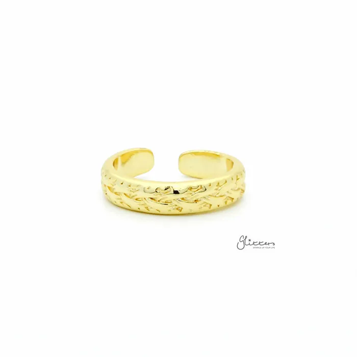 Glitters Rings Twisted Rope Pattern Toe Ring Gold