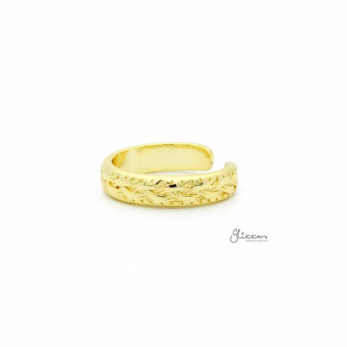 Glitters Rings Twisted Rope Pattern Toe Ring Gold