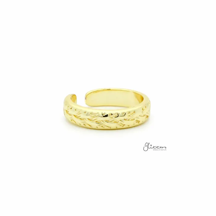 Glitters Rings Twisted Rope Pattern Toe Ring Gold