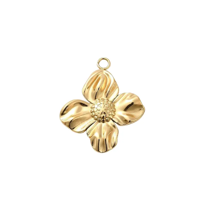 Gold flower charm pau jewelry Charm Necklaces
