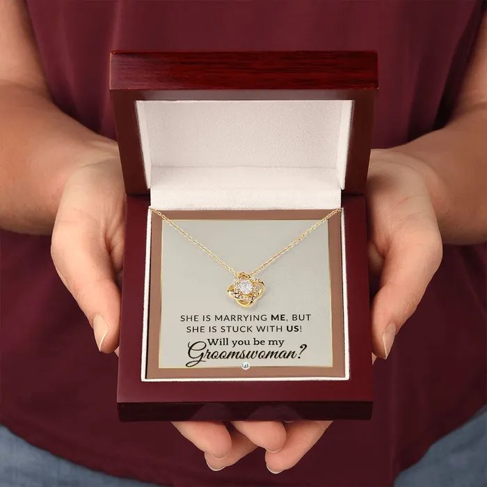 Groomswoman Proposal Gift From Groom Will You Be My Groomswoman Wedding Party Accessories Terracotta Rust And Gold Wedding Theme ShineOn Fulfillment Necklaces