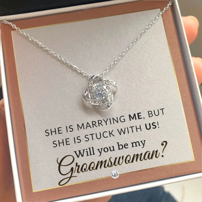 Groomswoman Proposal Gift From Groom Will You Be My Groomswoman Wedding Party Accessories Terracotta Rust And Gold Wedding Theme ShineOn Fulfillment Necklaces