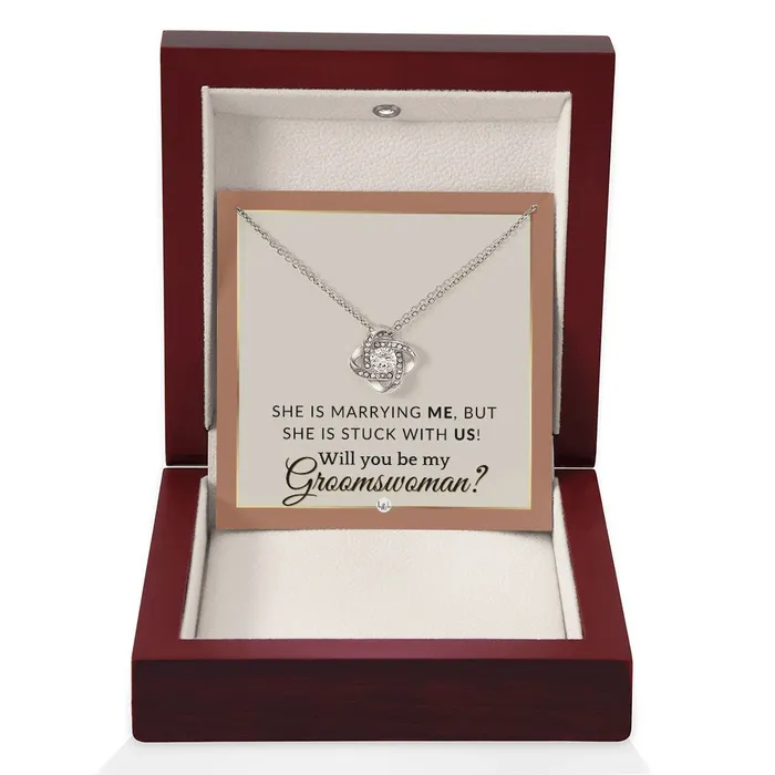 Groomswoman Proposal Gift From Groom Will You Be My Groomswoman Wedding Party Accessories Terracotta Rust And Gold Wedding Theme ShineOn Fulfillment Necklaces