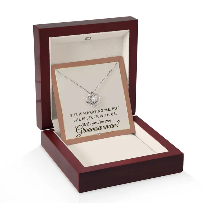 Groomswoman Proposal Gift From Groom Will You Be My Groomswoman Wedding Party Accessories Terracotta Rust And Gold Wedding Theme ShineOn Fulfillment Necklaces