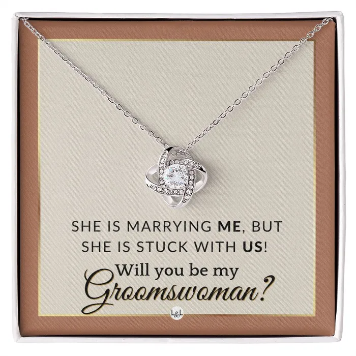 Groomswoman Proposal Gift From Groom Will You Be My Groomswoman Wedding Party Accessories Terracotta Rust And Gold Wedding Theme ShineOn Fulfillment Necklaces