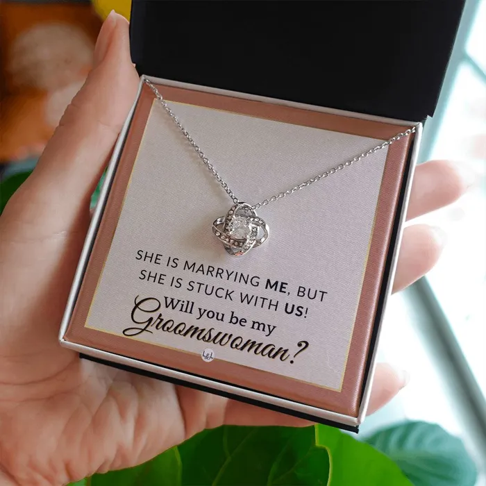 Groomswoman Proposal Gift From Groom Will You Be My Groomswoman Wedding Party Accessories Terracotta Rust And Gold Wedding Theme ShineOn Fulfillment Necklaces