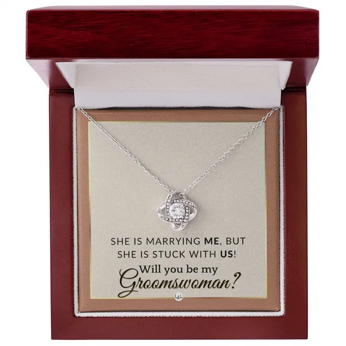 Groomswoman Proposal Gift From Groom Will You Be My Groomswoman Wedding Party Accessories Terracotta Rust And Gold Wedding Theme ShineOn Fulfillment Necklaces