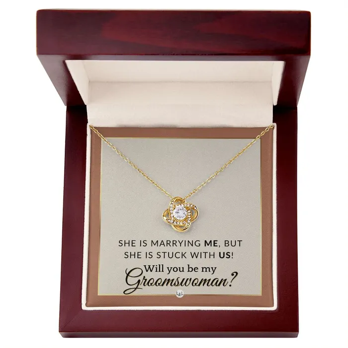 Groomswoman Proposal Gift From Groom Will You Be My Groomswoman Wedding Party Accessories Terracotta Rust And Gold Wedding Theme ShineOn Fulfillment Necklaces