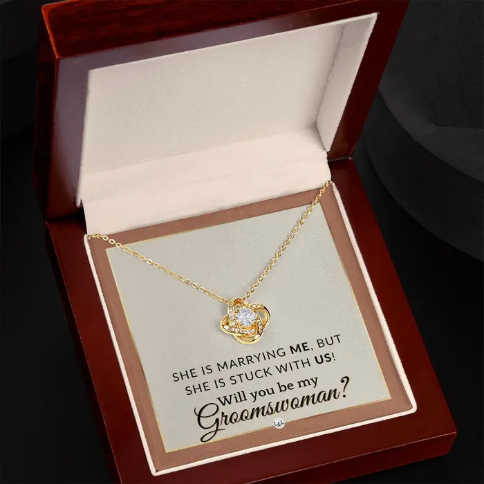 Groomswoman Proposal Gift From Groom Will You Be My Groomswoman Wedding Party Accessories Terracotta Rust And Gold Wedding Theme ShineOn Fulfillment Necklaces