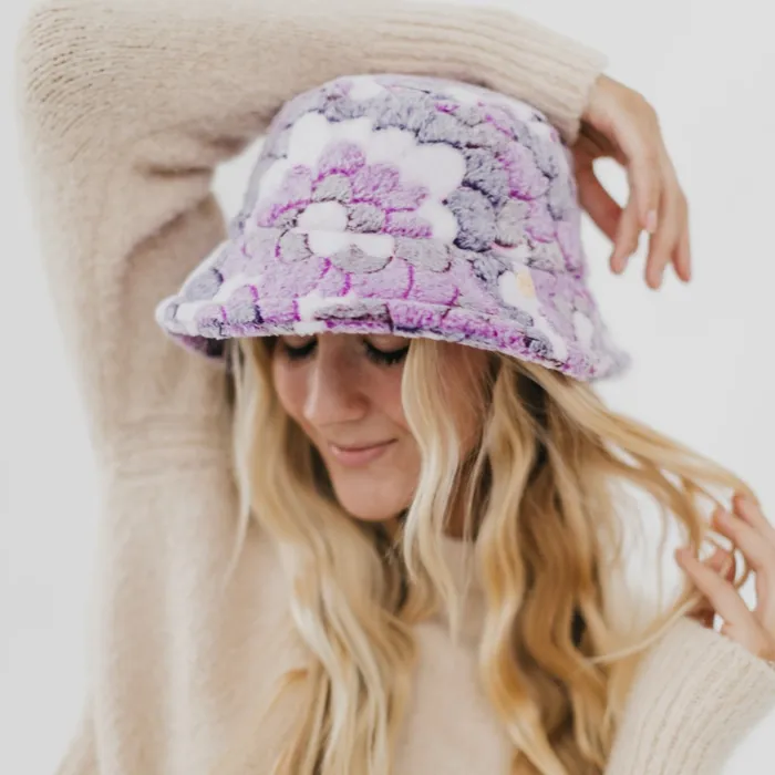 Hats Earrings Forget Me Not Flower Fur Bucket Hat Wholesale