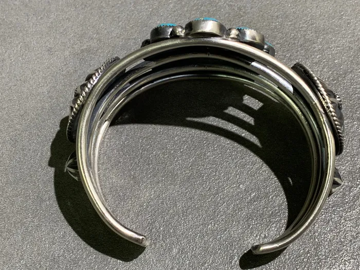 Hemerson Brown Rings Hemerson Brown Navajo Turquoise Cluster Sterling Silver Cuff