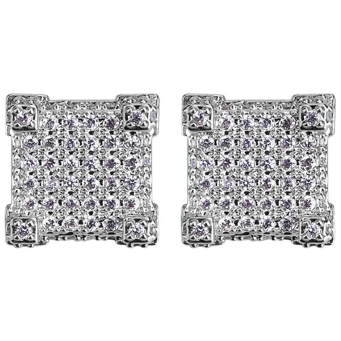 Iced Stud Earrings in White Gold The Icetruck Earrings