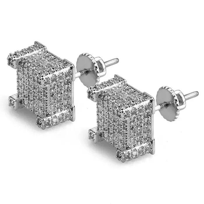 Iced Stud Earrings in White Gold The Icetruck Earrings Iced Stud Earrings in White Gold The Icetruck Earrings