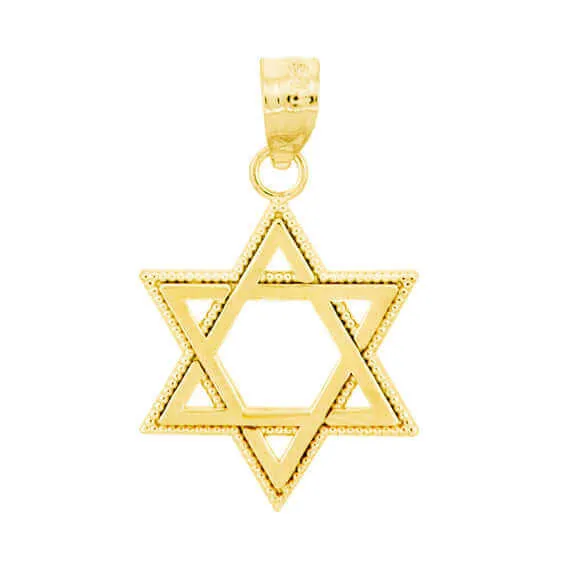 Izakov Diamonds Fine Jewelry 14K Gold Milgrain Star of David Necklace Charm Necklaces Izakov Diamonds Fine Jewelry 14K Gold Milgrain Star of David Necklace Charm Necklaces