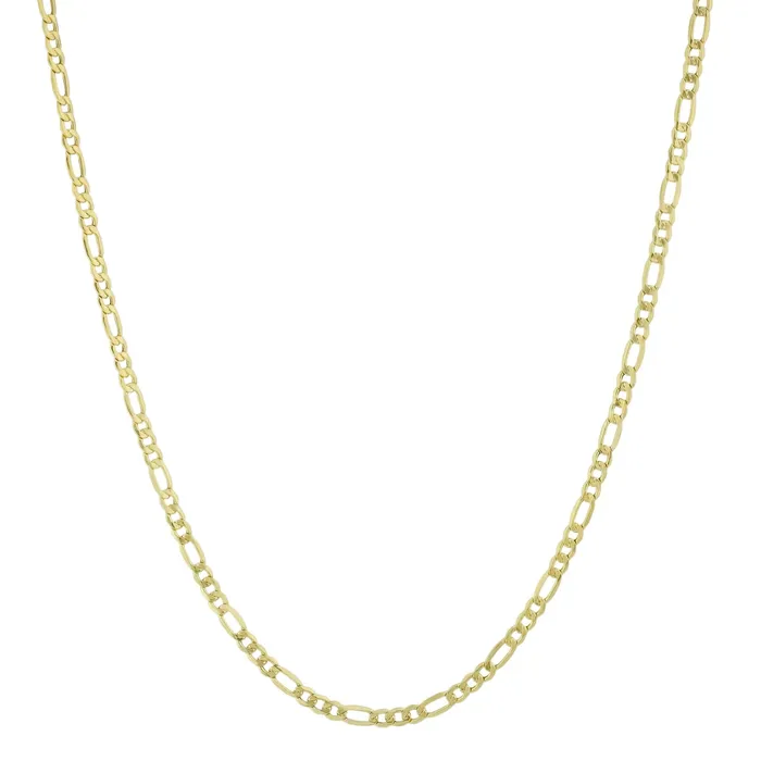 Izakov Diamonds Fine Jewelry Necklaces 14K Gold Solid Figaro Chain Necklace Izakov Diamonds Fine Jewelry Necklaces 14K Gold Solid Figaro Chain Necklace