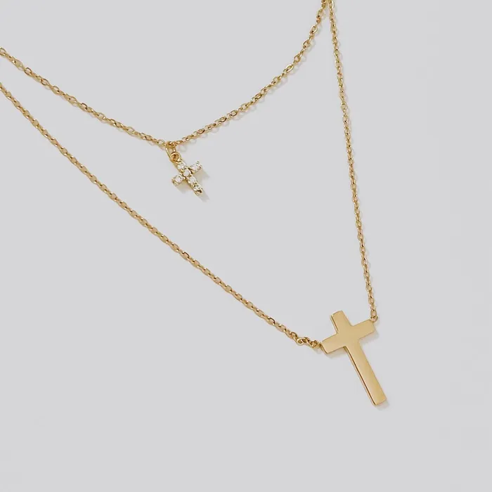Jewelry Faithfully Layered Cross Necklace Wholesale Necklaces