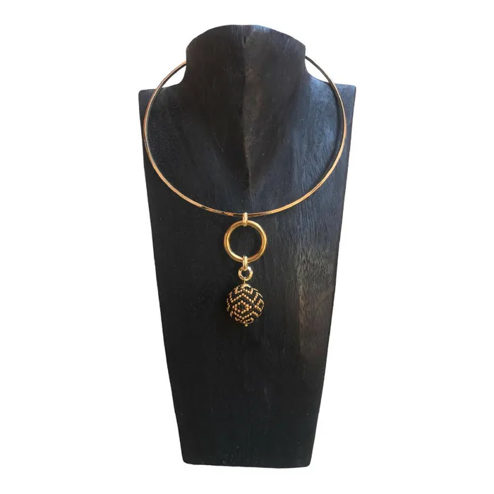 JURINEST Cheetah Choker with Earring Set Black and Gold Earrings