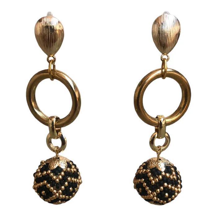 JURINEST Cheetah Choker with Earring Set Black and Gold Earrings