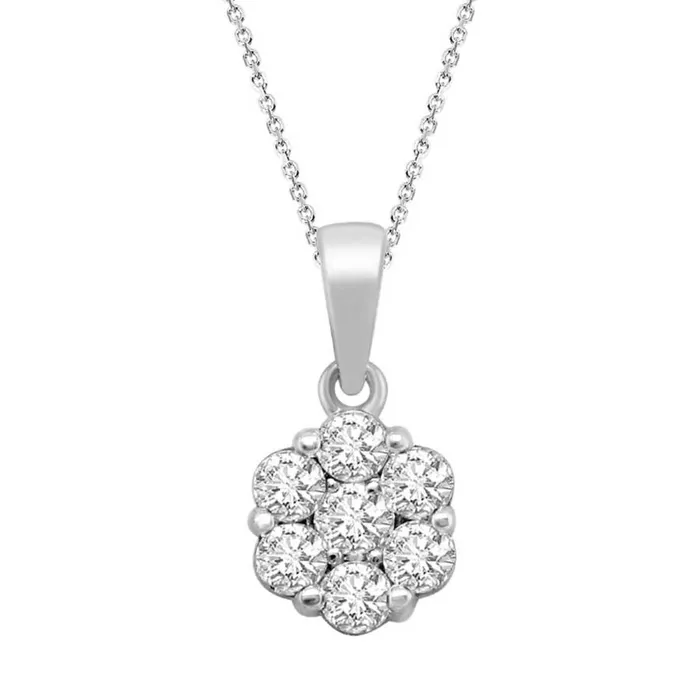 LADIES PENDANT WITH CHAIN 033CT ROUND DIAMOND 10K WHITE GOLD AV Necklaces LADIES PENDANT WITH CHAIN 033CT ROUND DIAMOND 10K WHITE GOLD AV Necklaces