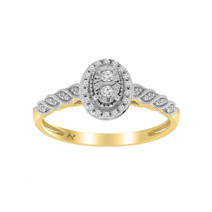 LADIES RING 010CT ROUND DIAMOND 10K YELLOW GOLD AV Rings