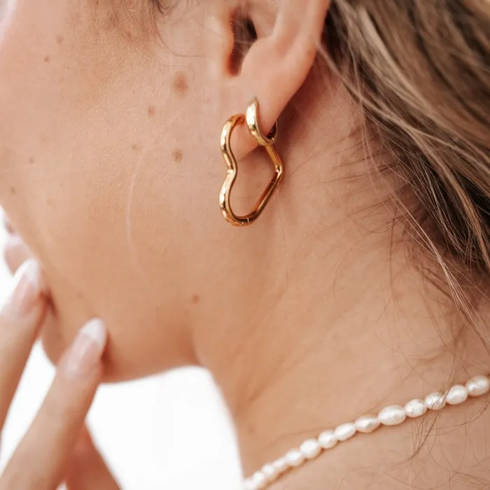 Love On My Mind Heart Hoop Earrings WATERPROOF Wholesale Jewelry Earrings Love On My Mind Heart Hoop Earrings WATERPROOF Wholesale Jewelry Earrings