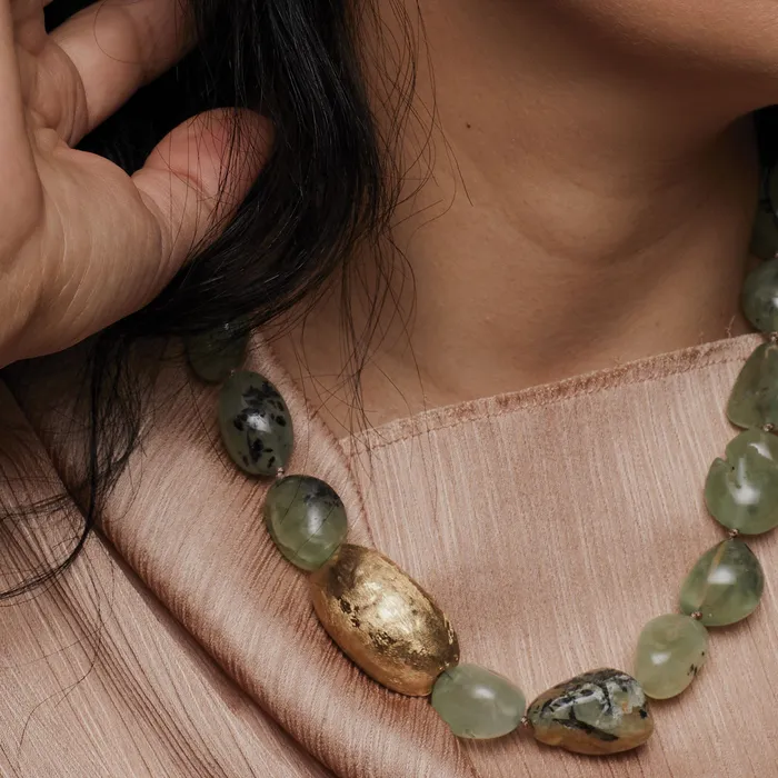 MEADOW PREHNITE BRONZE NECKLACE Julie Cohn Design Necklaces