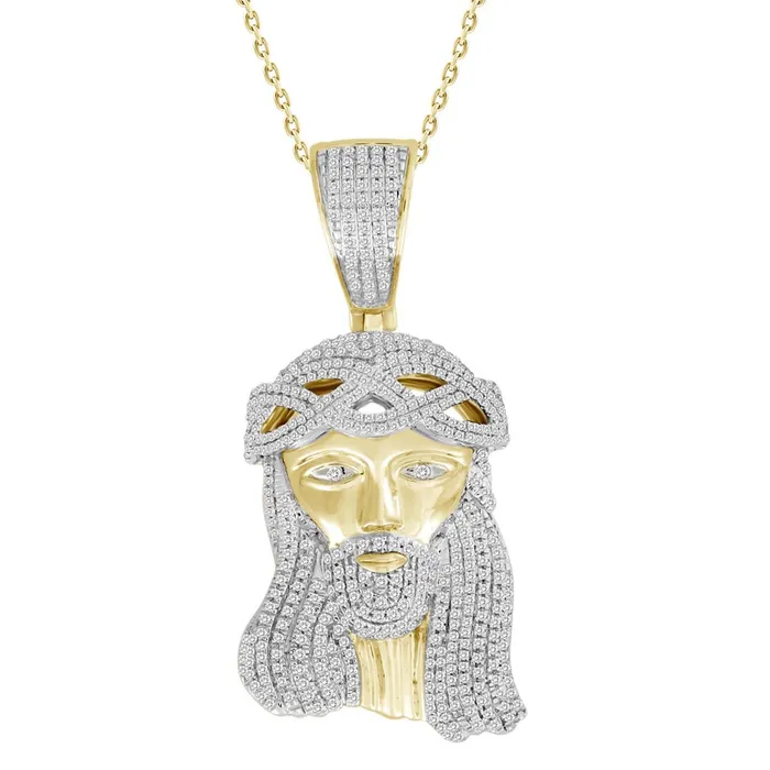 MENS CHARM PENDANT 120CT ROUND DIAMOND 10K YELLOW GOLD AV Charm Necklaces MENS CHARM PENDANT 120CT ROUND DIAMOND 10K YELLOW GOLD AV Charm Necklaces