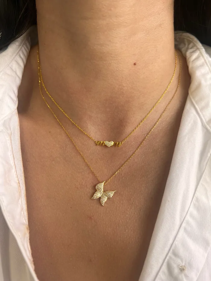 Mom pave necklace pau jewelry Necklaces