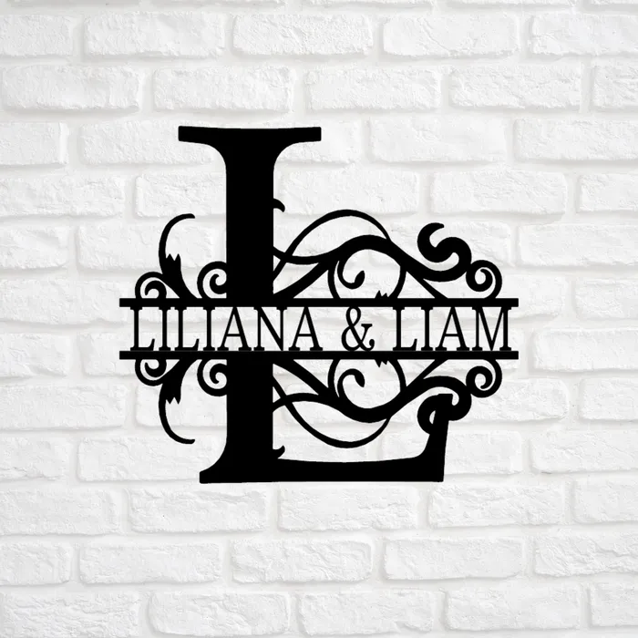 My Easy Monogram Metal Initial Sign Bold Split Initial Letter Metal Sign Family Name Sign Initial Wall Dcor Year Long Front Porch Name Sign Necklaces My Easy Monogram Metal Initial Sign Bold Split Initial Letter Metal Sign Family Name Sign Initial Wall Dcor Year Long Front Porch Name Sign Necklaces