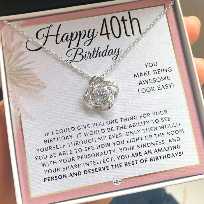 Necklaces 40th Birthday Gift For Her Necklace For 40 Year Old Beautiful Womans Birthday Pendant Jewelry ShineOn Fulfillment