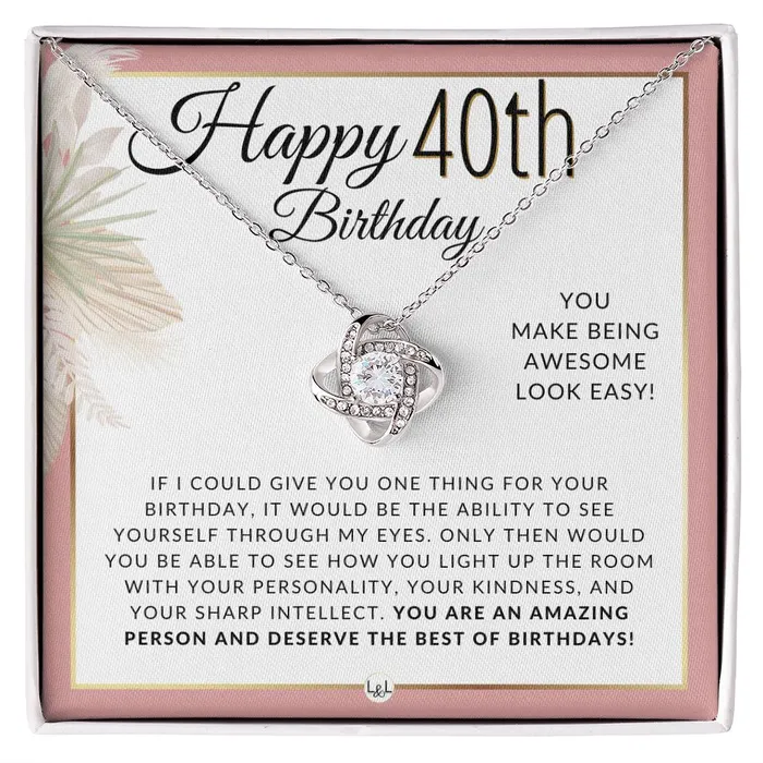 Necklaces 40th Birthday Gift For Her Necklace For 40 Year Old Beautiful Womans Birthday Pendant Jewelry ShineOn Fulfillment