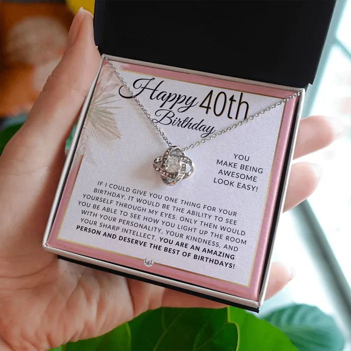 Necklaces 40th Birthday Gift For Her Necklace For 40 Year Old Beautiful Womans Birthday Pendant Jewelry ShineOn Fulfillment