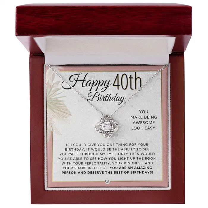 Necklaces 40th Birthday Gift For Her Necklace For 40 Year Old Beautiful Womans Birthday Pendant Jewelry ShineOn Fulfillment