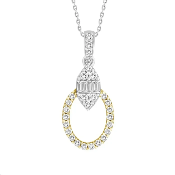Necklaces AV LADIES PENDANT WITH CHAIN 025CT ROUNDBAGUETTE DIAMOND 14K YELLOW GOLD Necklaces AV LADIES PENDANT WITH CHAIN 025CT ROUNDBAGUETTE DIAMOND 14K YELLOW GOLD