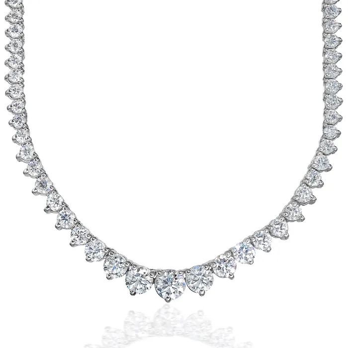 Necklaces Beauvince Graduated Necklace 2408 ct Diamonds in White Gold