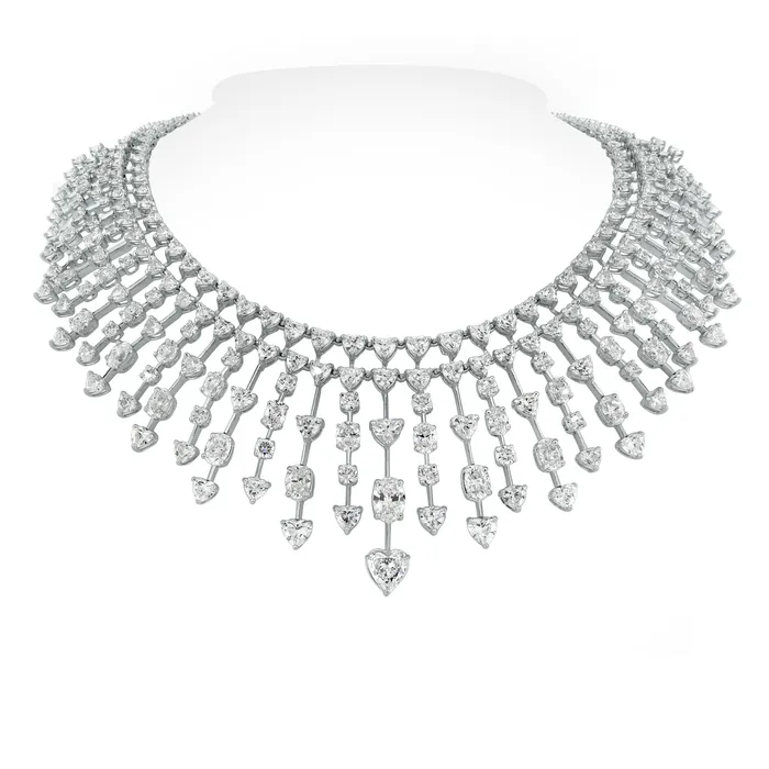 Necklaces Beauvince Hearts Collar Necklace 5125 ct Diamonds in White Gold